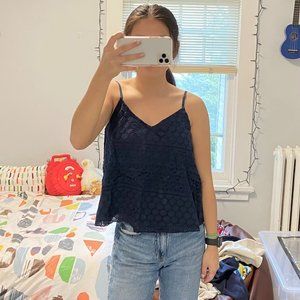 Hollister Navy Blue Lace Cami
